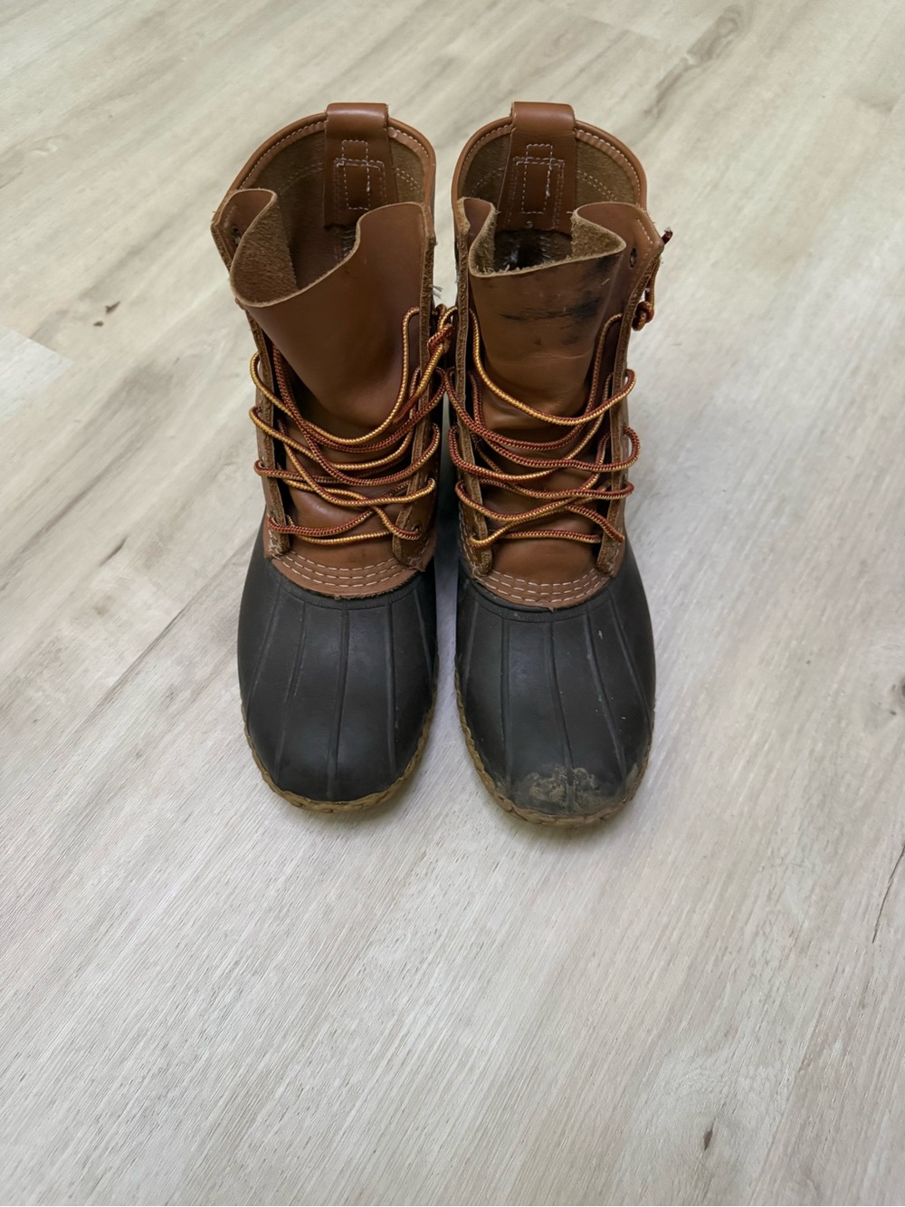 L.L. Bean Brown Leather and Black Rubber Men's Rain & Snow Boots